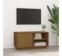 Meuble TV 80x35x40,5 cm Bois de Pin Massif Divertissement Multicolore vidaXL