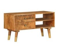 Bois Massif de Manguier Meuble TV Armoire Basse Divertissement Salon vidaXL