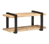 vidaXL Meuble TV en manguier 90x40x40 cm industriel finition naturelle pieds en fer noir