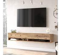 Meuble TV à 2 Portes Meuble de Rangement Design pour Salon avec 2 Espaces de Stockage Panneau de Particules Mélaminé 30 x 180 x 32 cm Effet Chêne Rustique