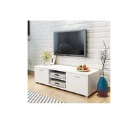 vidaXL Meuble TV à haute brillance blanc 140 x 40,3 x 34,7 cm