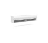 Meuble TV à suspendre DERBY 140 140x32,8x31 cm-Blanc-Blanc--