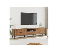 vidaXL Meuble TV à tiroir chêne artisanal 200x25x44 cm bois ingénierie marron