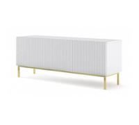 Meuble TV - AC-DÉCO - Ravenna - 3 portes en bois - Cadre doré - L 150 x P 42 x H 58 cm