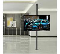 Meuble TV Adapté Aux Téléviseurs De 32 À 75 Pouces - Support De Plafond Inclinable Et Pivotant pour Téléviseur LCD - Pied De Sol Rotatif À 360°(110-135cm)