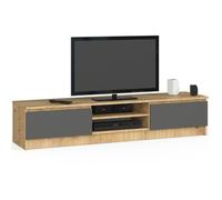 Akord Meuble TV K-160 – H33xL160xP40 cm, 30 kg – Chêne Artisan/Gris Graphite