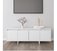 Meuble TV - AKOZON - Blanc - 120x30x40,5 cm - Aggl Meuble TV Blanc 120x30x40,5 cm - bois d'ingénierie 98476