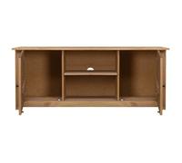 Meuble TV - AKOZON - Panama - Bois de pin massif - 120x40x50 cm - 2 portes