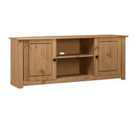 Meuble TV - AKOZON - Panama - Bois de pin massif - 120x40x50 cm - 2 portes