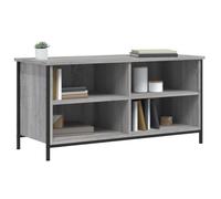 Meuble TV - AKOZON - Sonoma gris - 100x40x50 cm - Bois d'ingénierie - 4 compartiments ouverts