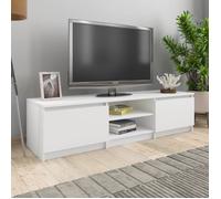 Meuble TV - ALOMEJOR - LeDivil - Bois d'ingénierie - 140x40x35,5 cm - Blanc Mat