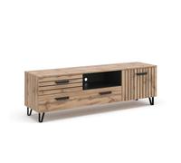 Vicco Meuble TV Amber, Chêne/Noir, 150 x 49 cm
