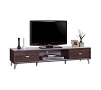 Meuble TV ANKARA - 150 cm - 2 portes coulissantes - Noyer & Blanc - Design moderne