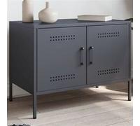 Meuble TV anthracite 68x39x50,5 cm acier Anthracite G