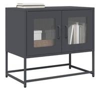 Meuble TV anthracite 68x39x60,5 cm acier laminé à froid