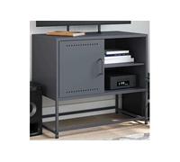 Meuble TV anthracite 68x39x60,5 cm acier, support TV, buffet TV, meuble multimédia, banc TV, armoire hifi, centre de 846520