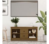 Meuble TV Armoir de Télévision Rangement Marron Miel Bois de Pin Massif vidaXL