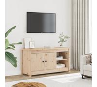 vidaXL Meuble TV, Armoir de Télévision avec Compartiments et Étagère, Meuble Télé avec Rangement Salle de Séjour, Moderne, Marron Bois de Pin Massif Bois