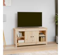 Meuble TV Armoir de Télévision Rangement Salon Gris Bois de Pin Massif vidaXL