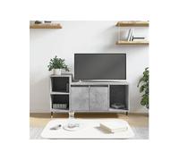 Meuble TV, Armoire de Télévision avec 5 Compartiments, Meuble Télé avec Portes Salon Salle de Séjour, Moderne, Gris Béton Bois d'Ingénierie 831312