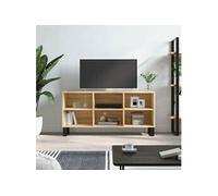Meuble TV, Armoire de Télévision avec 6 Compartiments et Pieds, Meuble Télé avec Rangement Salon Salle de Séjour, Chêne Sonoma Bois d'Ingénierie