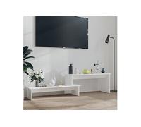 Meuble TV, Armoire de Télévision avec Etagère, Meuble Télé avec Rangement Salle de Séjour Salon, Moderne, Blanc Bois d'Ingénierie