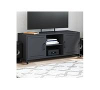 vidaXL Meuble TV 846664 – Anthracite acier 100,5x39x43,5 cm avec étagères