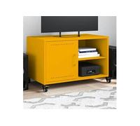 Vidaxl Meuble Tv Jaune Moutarde 68x39x43,5 Cm Acier Multicolore