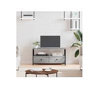 vidaXL Meuble TV Sonoma Gris - Moderne, tiroirs et compartiments, bois d'ingénierie et fer