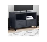 Meuble TV, Armoire de Télévision avec Tiroirs et Etagères, Support Télé avec Rangement Salle de Séjour, Anthracite 846700