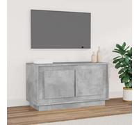 vidaXL Meuble TV Armoire de télévision – 2 compartiments et portes, gris béton, bois d'ingénierie
