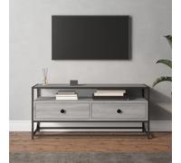 vidaXL Meuble TV, Armoire de Télévision avec 2 Tiroirs, Meuble Télé avec Rangement Salon Salle de Séjour, Industriel, Sonoma Gris Bois d'Ingénierie
