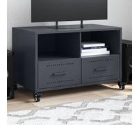 Meuble TV, Armoire de Télévision avec Tiroirs et Etagères, Support Télé avec Rangement Salle de Séjour, Anthracite 846700