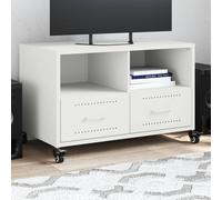 vidaXL Meuble TV, Armoire de Télévision avec Tiroirs et Étagères, Support Télé avec Rangement Salle de Séjour, Blanc 846703