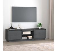 Meuble TV Armoire de Télévision Salle de Séjour Gris Bois de Pin Massif vidaXL