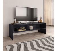 vidaXL Meuble TV, Armoire de Télévision avec Compartiment, Meuble Télé de Salon Salle de Séjour Intérieur, Moderne, Gris Brillant Bois d’Ingénierie