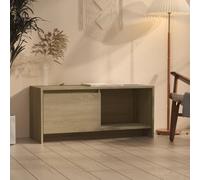vidaXL Meuble TV, Armoire de Télévision avec Porte et Compartiment, Meuble Télé avec Rangement Salle de Séjour, Chêne Sonoma Bois d'Ingénierie Beige G