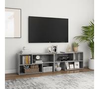 Meuble TV Armoire de Télévision Salon Gris Brillant Bois d'Ingénierie vidaXL