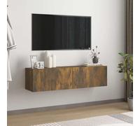 vidaXL Armoire murale TV Chêne fumé 120x30x30 cm Bois d'ingénierie Marron