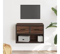 vidaXL Meuble TV chêne marron 80x31x39,5 cm bois d'ingénierie et métal