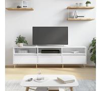 Vidaxl Meuble Tv Blanc Brillant 150x30x44,5 Cm Bois D'ingénierie Multicolore