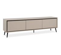 Meuble TV Arona - Beige / Noir - 3 abatants - 175 x 50 x 38 cm