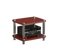 Meuble TV/Audio à 1/2/3/4 Niveaux, avec Pointes de découplage, étagère for Consoles et équipements de Jeux vidéo, idéale for la Maison, Le Bureau ou la Salle de cinéma.(Brown,2 Tier)