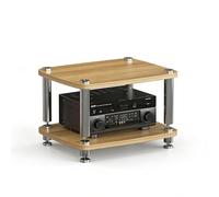 Meuble TV/Audio à 1/2/3/4 Niveaux, avec Pointes de découplage, étagère for Consoles et équipements de Jeux vidéo, idéale for la Maison, Le Bureau ou la Salle de cinéma.(Beige,2 Tier)