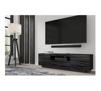 Meuble TV AURA 150 cm 3D noir satiné frezé
