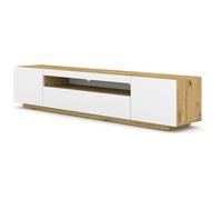 Meuble TV Aura 200 cm chêne artisan / blanc mat