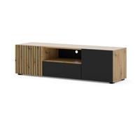 Meuble TV Auris 150 cm chêne artisan / noir mat