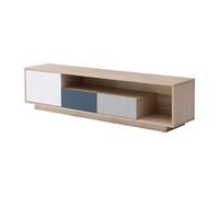 Meuble TV avec 1 porte, 2 tiroirs et 1 niche - Multicolore - FILUTIA