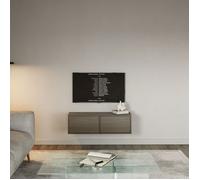 Meuble TV avec 2 abattants - FRAMME - aspect noyer - 100 cm