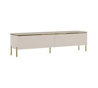 Meuble TV avec 2 portes - Beige et doré - VUKIA